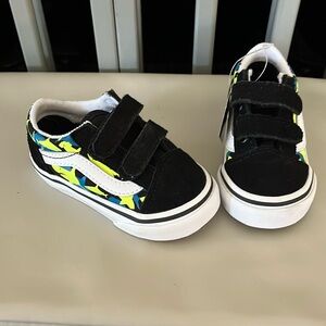 Glow in the dark Vans- Velcro straps toddler size 5